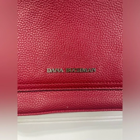 Dana Buchman Red Faux Leather Crossbody Bag with Adjustable Straps EUC - Picture 11 of 12